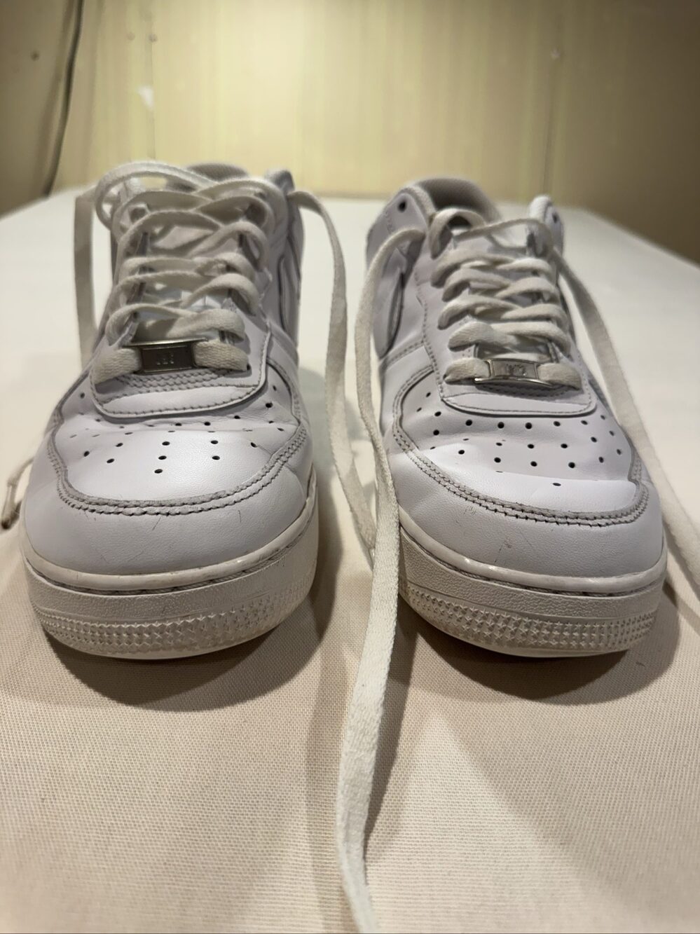Nike Air Force 1 ’07 Men’s Sneakers – Triple White – 10